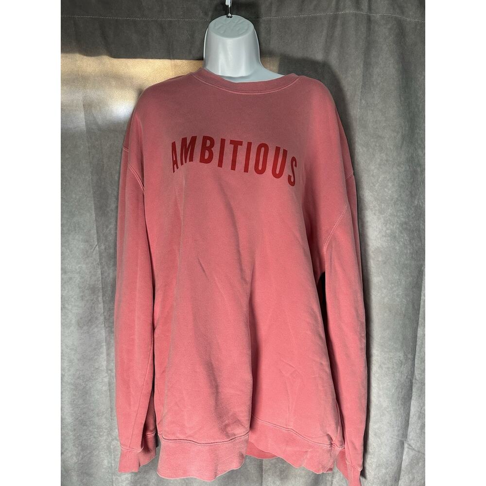 Phenomenal Ambitious Sweatshirt Women's Small Pink Crewneck Long Sleeve 2XL